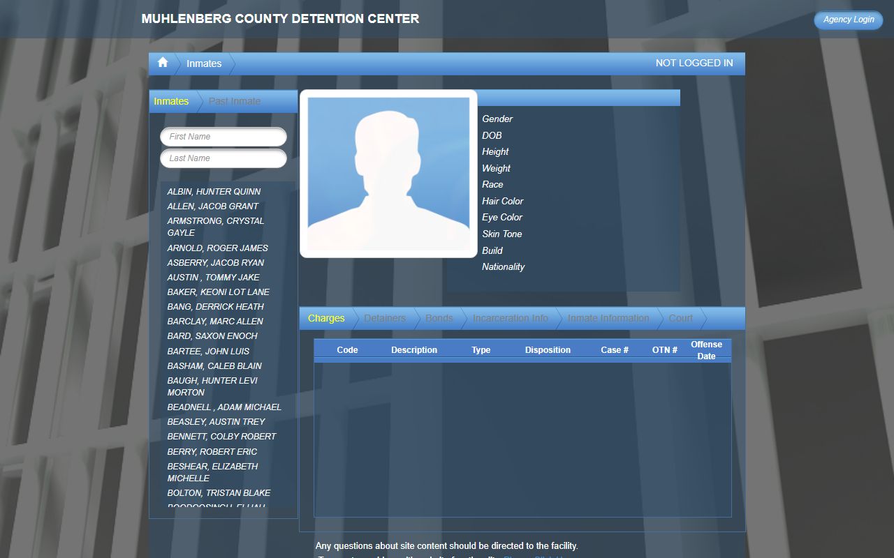 Muhlenberg County inmate records BlueHorse current and past roster