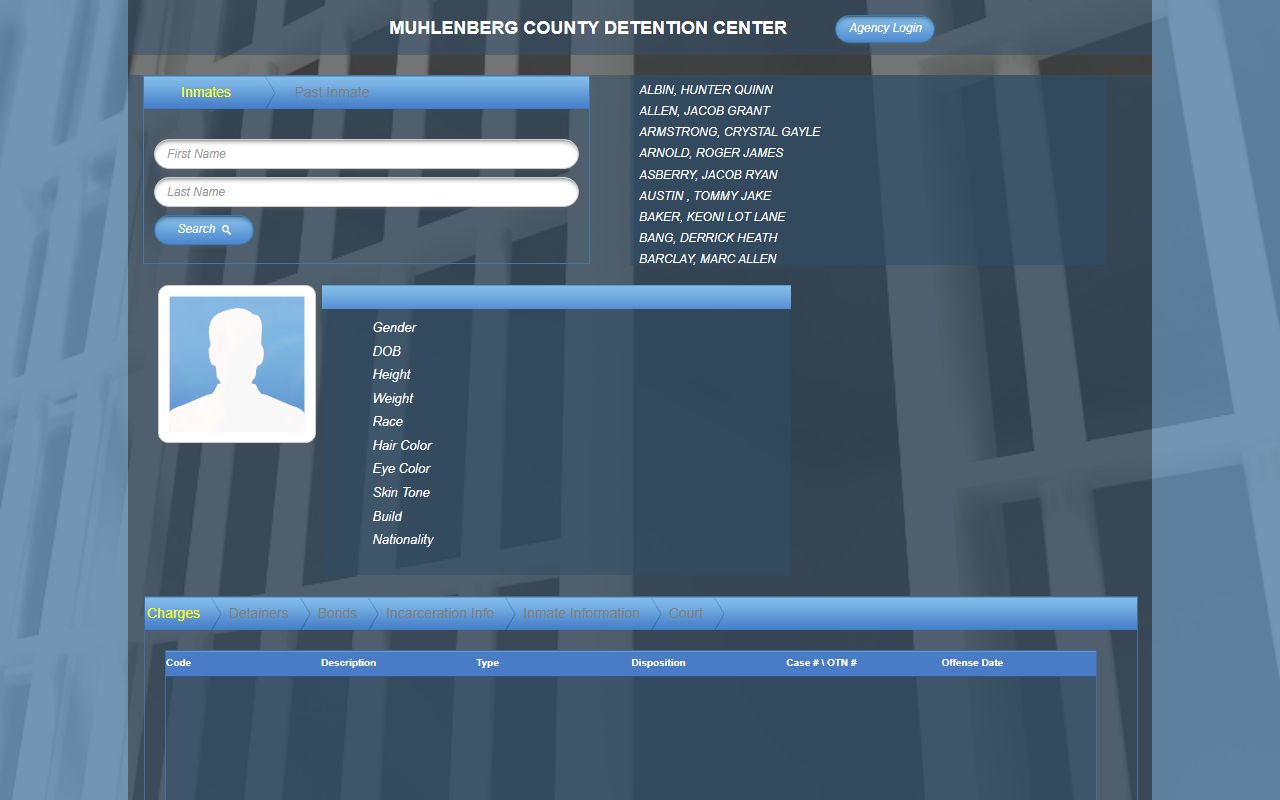 Muhlenberg County inmate records BlueHorse mobile roster